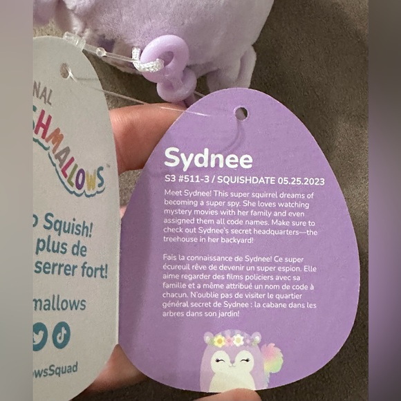 Kellytoy Sydnee the Squirrel Squishmallow Clip-on Backpack Stuffed Plush Toy - Picture 13 of 14